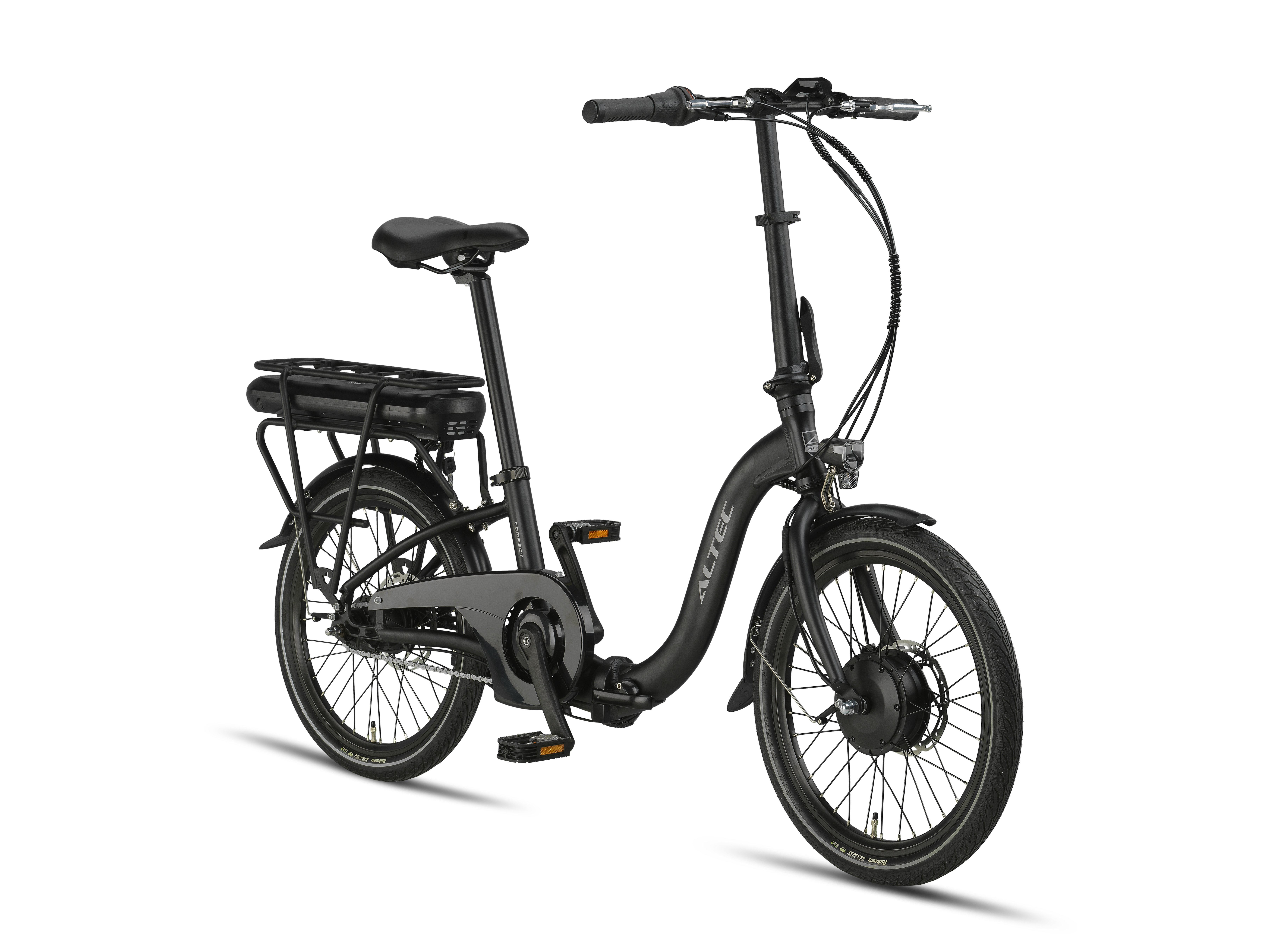 Altec Compact E-Bike Vouwfiets 20 inch 39 cm 468 Wh N-7 Mat Zwart *Pytes Accu 800052 *Lader 800053